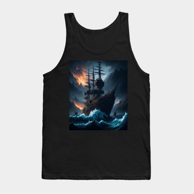 Fleet Of Ships Colorful Paint Style Tank Top by BKSMAIL-Shop